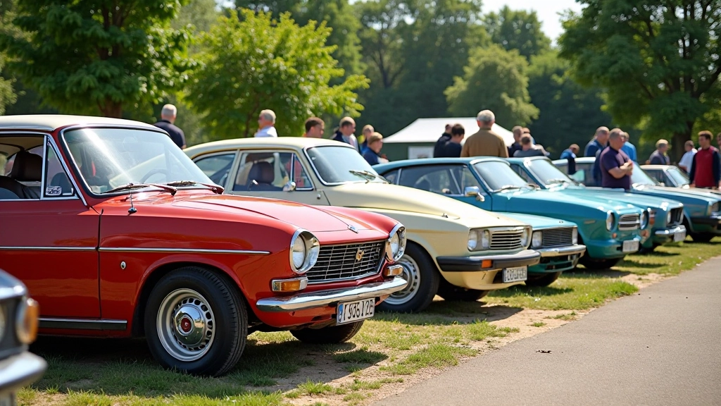 Retro automobilių paroda atvirose erdvėse