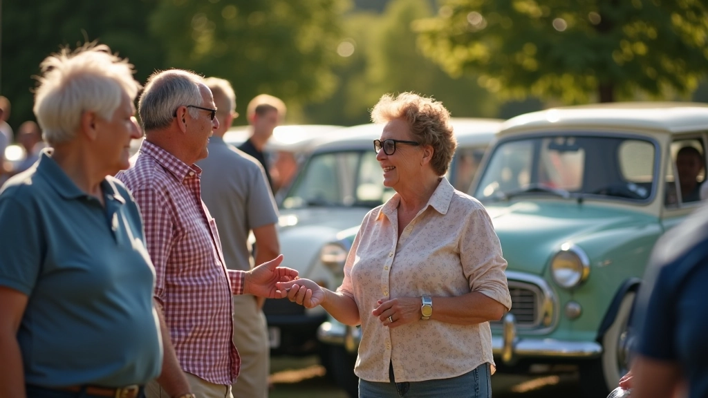 quirnoly.org UAB bendruomenės nariai prie retro automobilių