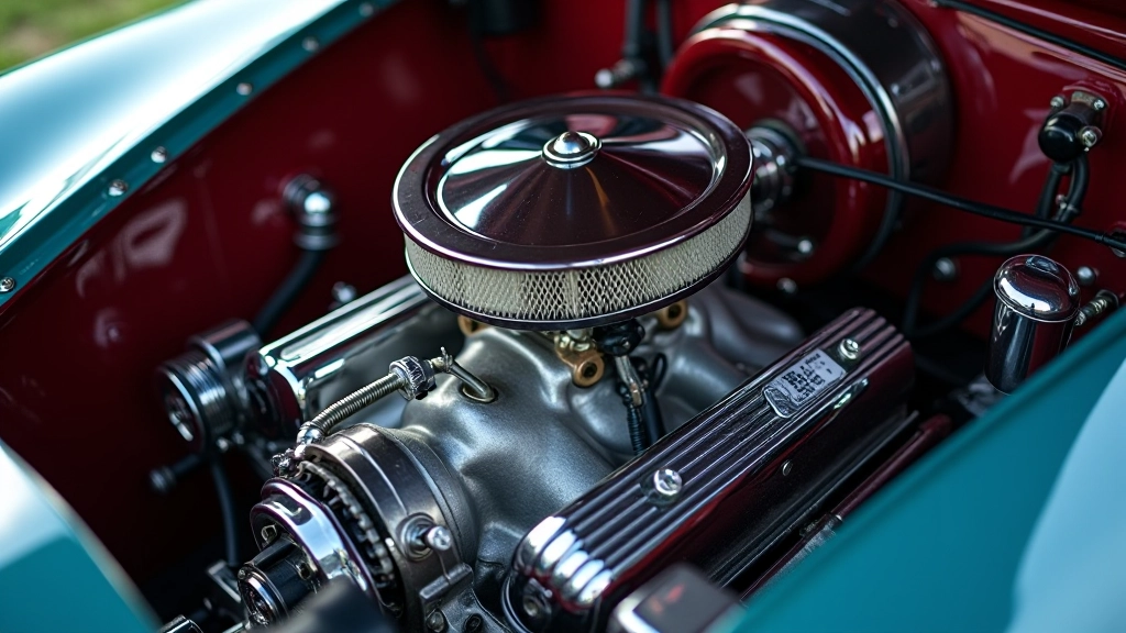 Automobilio variklio detales — blizganti metalinė mechanika, profesionalus fotografavimas